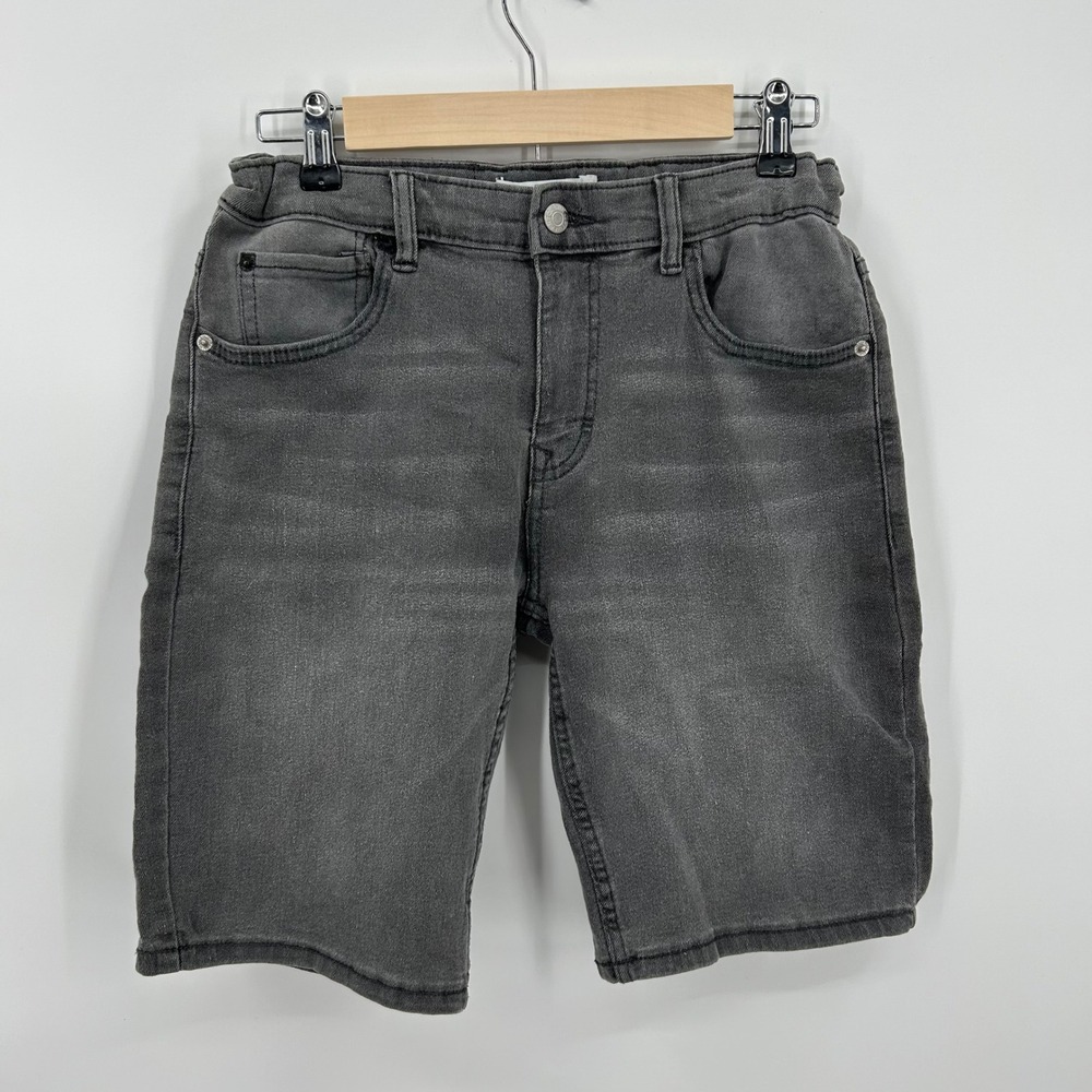 Calvin Klein Jeans Kids Boys Gray Slim Denim Shorts Size 16 Adjustable Waist
